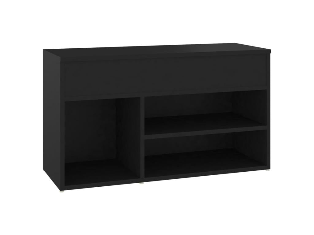 Bench - Black Engineered Wood, W 31.5 x D 11.8 x H 17.7 in