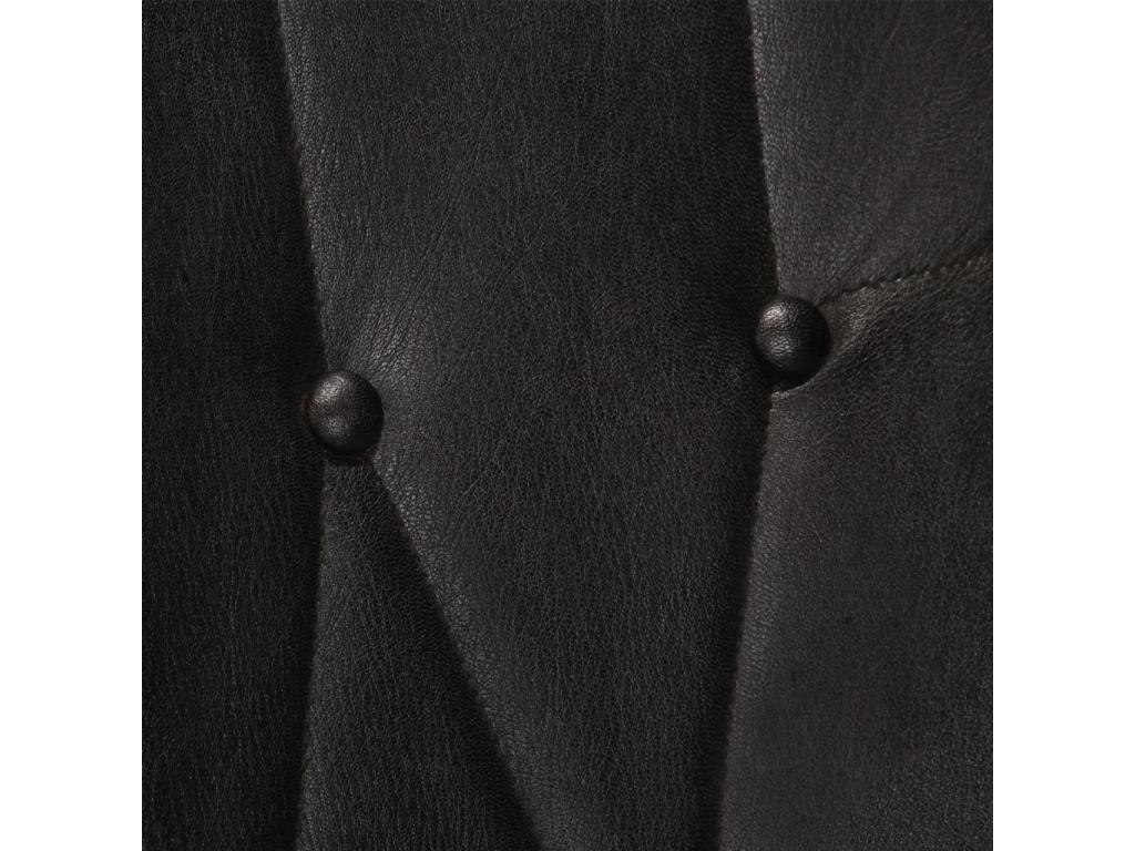 Table - Black Leather, W 21.7 x D 16.9 x H 38.2 in