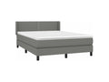 Bed Frame with Mattress - White Polyester Fabric, W 76 x D 57.9 x H 30.7 in