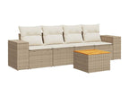 5-Piece Outdoor Patio Set with Cushions - Gray Resin, W 24.4 x D 24.4 x H 27.2 in