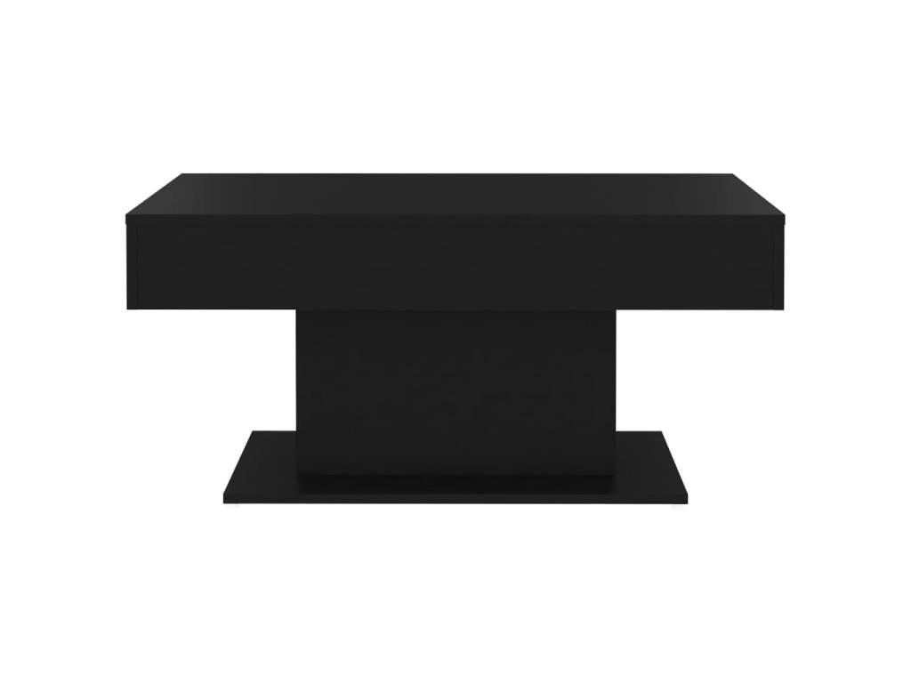 Coffee Table - Black Engineered Wood, W 37.8 x D 19.7 x H 17.7 in