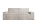 Sofa - Beige Polyester Fabric, Velvet, W 90.6 x D 37.4 x H 33.1 in