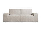 Sofa - Beige Polyester Fabric, Velvet, W 90.6 x D 37.4 x H 33.1 in