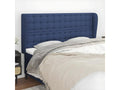 Bed - Blue Polyester Fabric, W 79.9 x D 9.1 x H 50.4 in