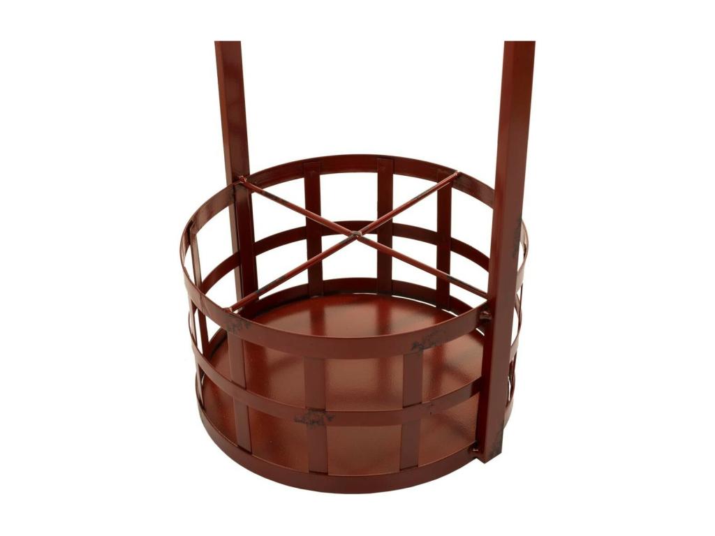 Table - Red Metal, W 16.5 x D 16.5 x H 23.6 in