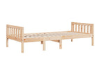 Bed Frame with Mattress - Brown Wood, W 77 x D 37.6 x H 22.4 in
