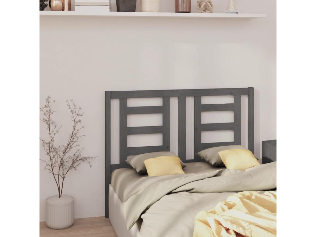 Bed - Gray Wood, W 57.5 x D 1.6 x H 39.4 in