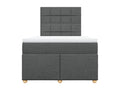 Bed Frame with Mattress - Gray Polyester Fabric, W 74.8 x D 47.2 x H 59.3 in