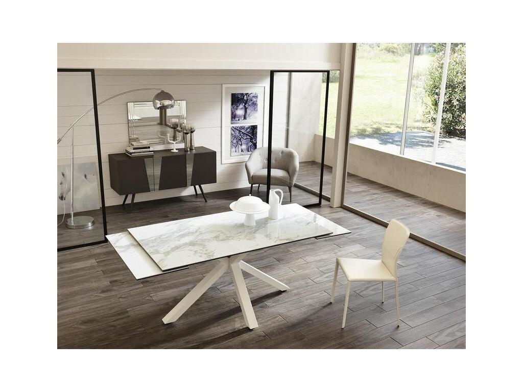 Table - White Glass, W 35.4 x D 94.5 x H 29.9 in