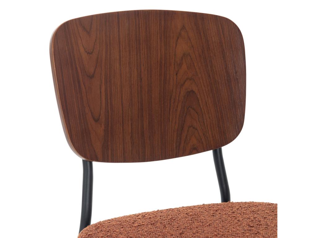 Set of 2 Chairs - Terracotta Polyester Fabric, W 18.5 x D 20.1 x H 31.9 in