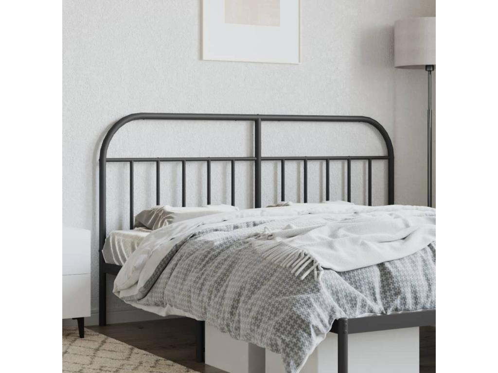 Bed - Black Steel, W 65.4 x D 1.2 x H 39.4 in