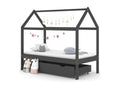 Bed - Gray Wood, W 65.4 x D 34.3 x H 55.1 in