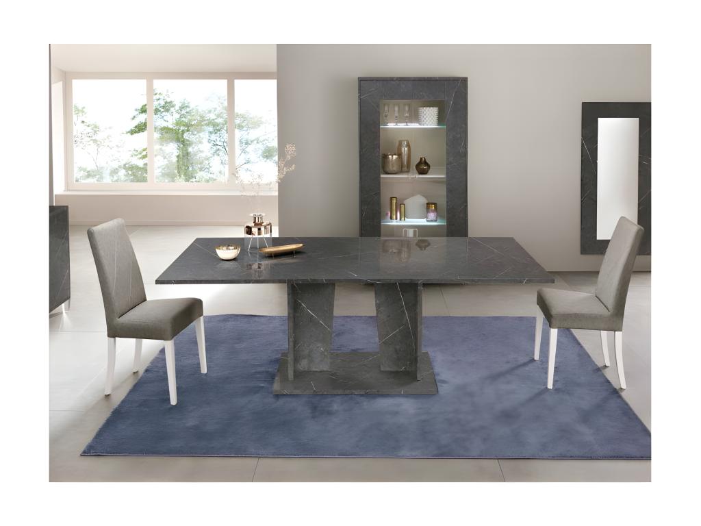 Table - Gray Marble, W 70.9 x D 39.4 x H 29.9 in