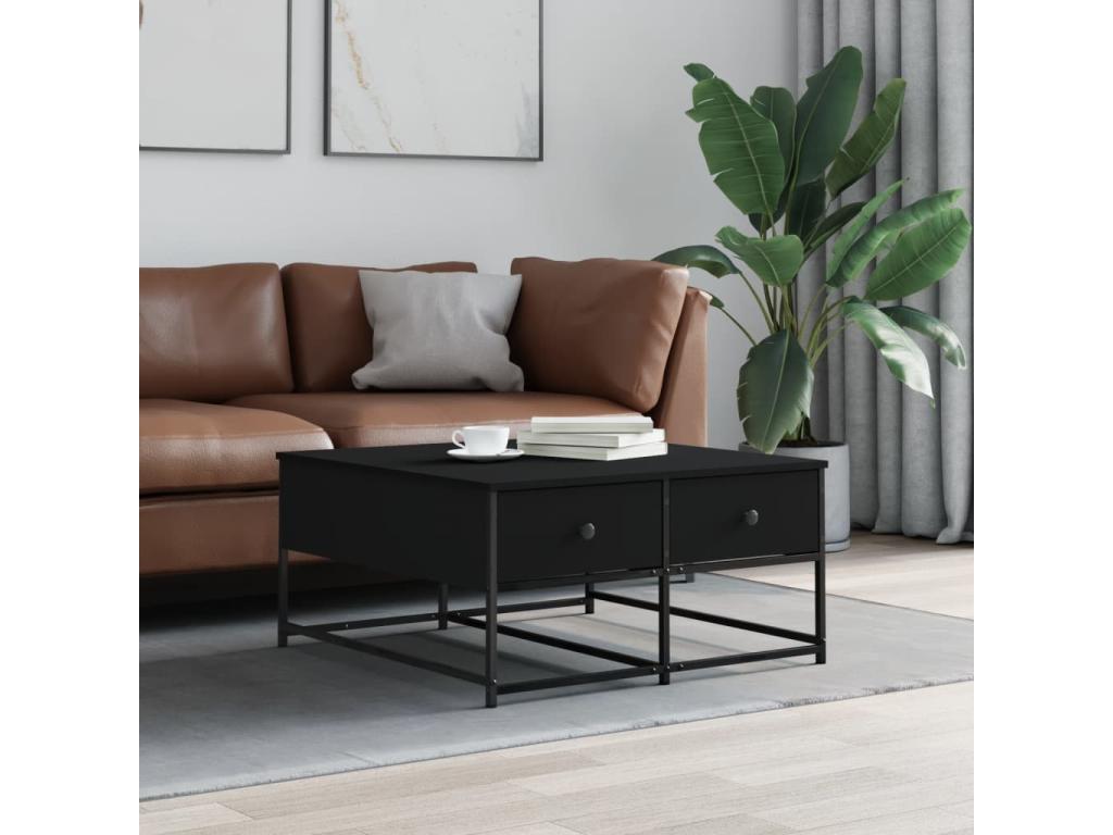 Coffee Table - Black Wood, W 31.5 x D 20.3 x H 0 in