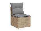 6-Piece Outdoor Patio Set with Cushions - Brown Polyester Fabric, W 70.5 x D 24.4 x H 27.2 in