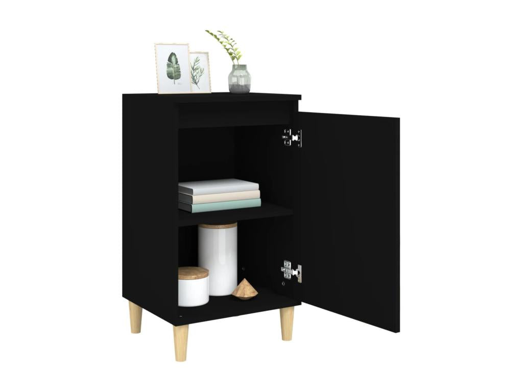 Set of 2 Tables - Black Engineered Wood, W 15.7 x D 13.8 x H 27.6 in