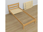 Bed - Natural Pine Wood, W 78 x D 50.4 x H 29.9 in