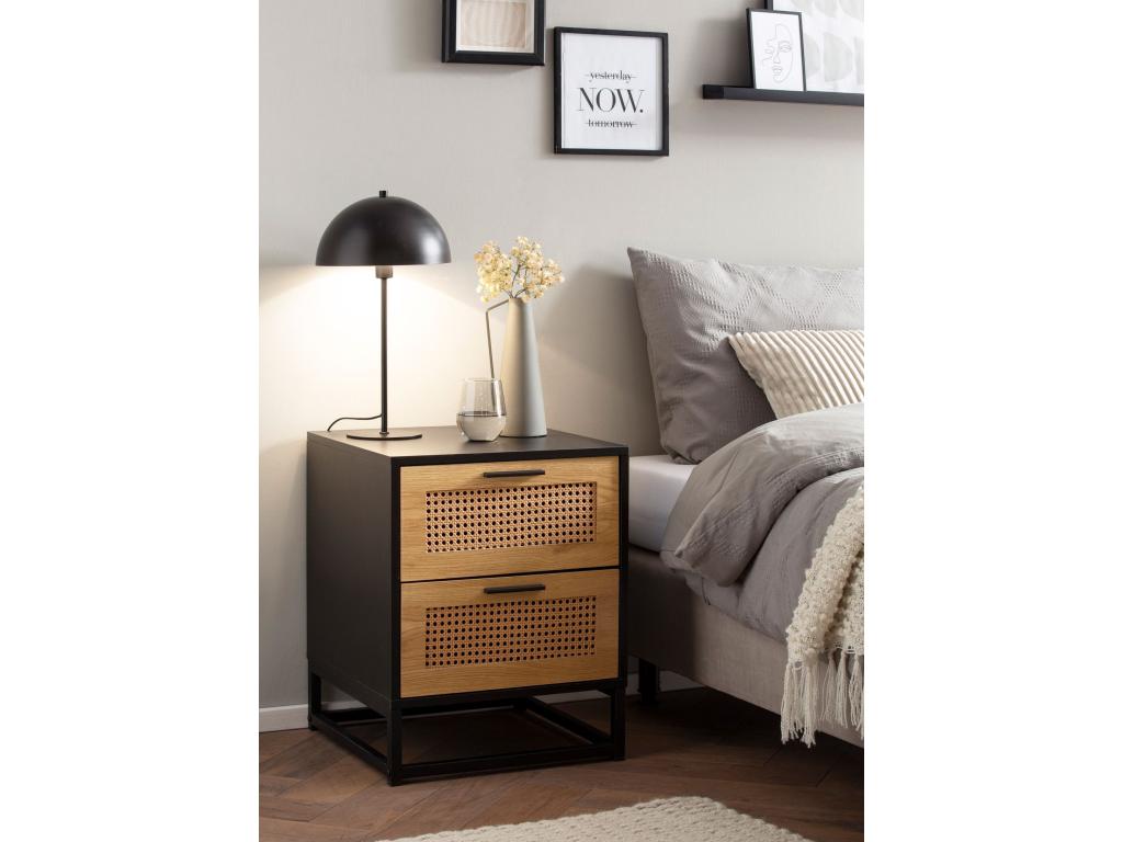 Table - Black Wood, W 17.7 x D 17.7 x H 22 in