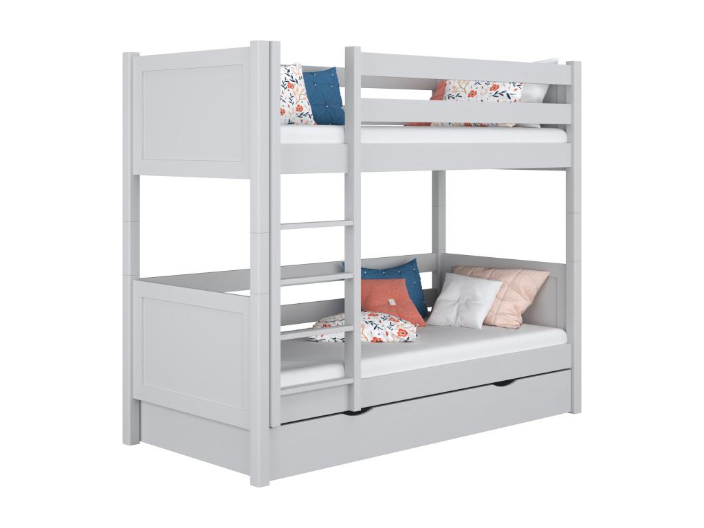 Bed - Gray Pine Wood, W 78 x D 42.5 x H 69.3 in