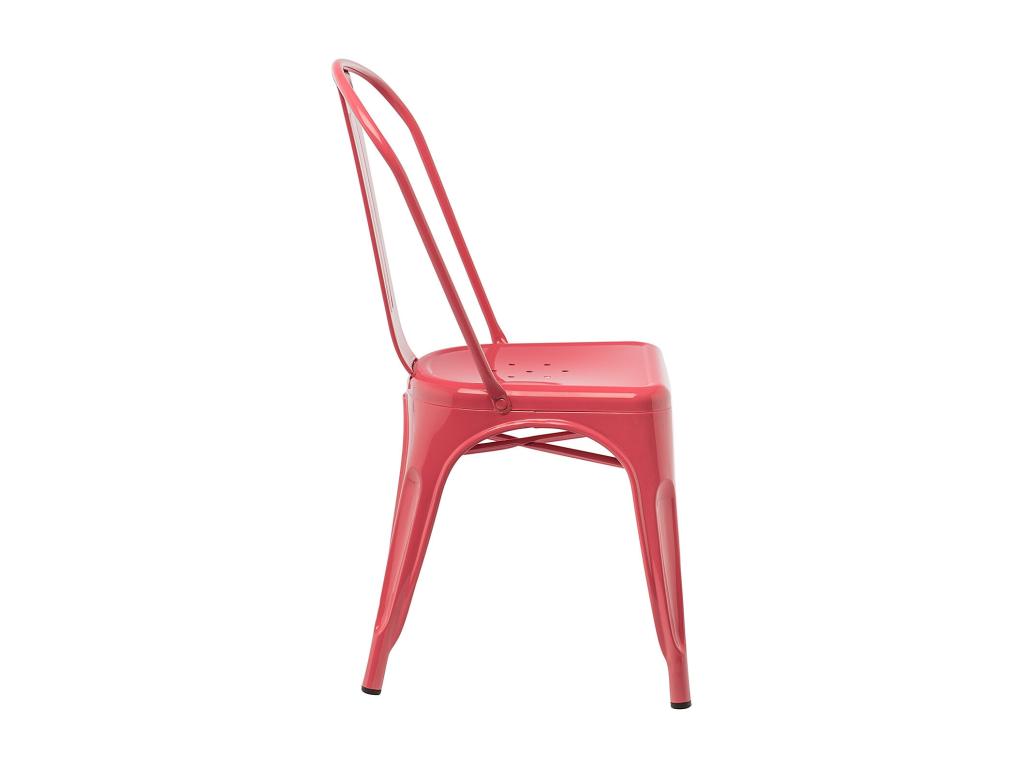 Chair - Red Metal, W 17.7 x D 17.7 x H 33.5 in