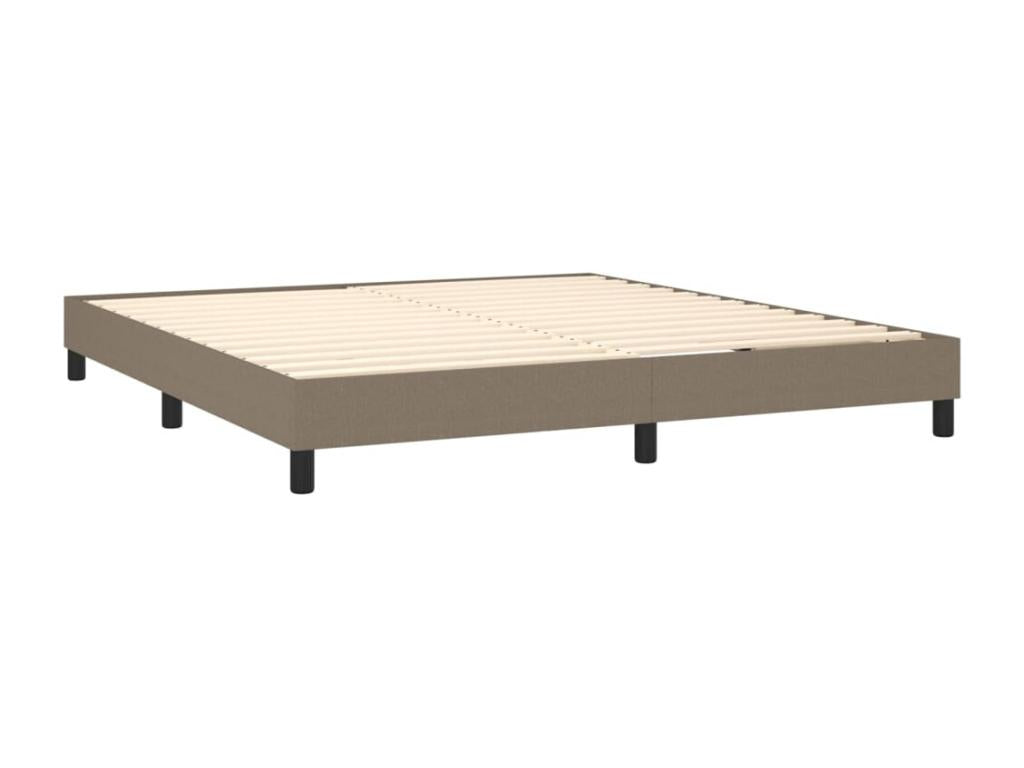 Bed Frame with Mattress with LED - White Polyester Fabric, W 79.9 x D 63 x H 30.7 in