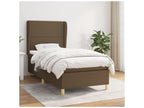 Bed Frame with Mattress - White Polyester Fabric, W 79.9 x D 40.6 x H 46.5 in