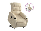 Armchair - Creme Polyester Fabric, W 29.7 x D 36.6 x H 39.2 in