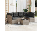 7-Piece Outdoor Patio Set with Cushions - Beige Resin, W 24.4 x D 27.2 x H 24.4 in