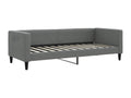 Bed Frame with Mattress - Gray Polyester Fabric, W 87.8 x D 35.4 x H 26.8 in