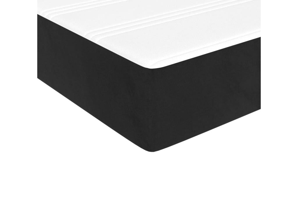 Bed Frame with Mattress - Black Velvet, W 79.9 x D 31.5 x H 13.8 in