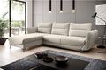 Sofa - Beige Polyester Fabric, W 108.7 x D 35.4 x H 39.4 in