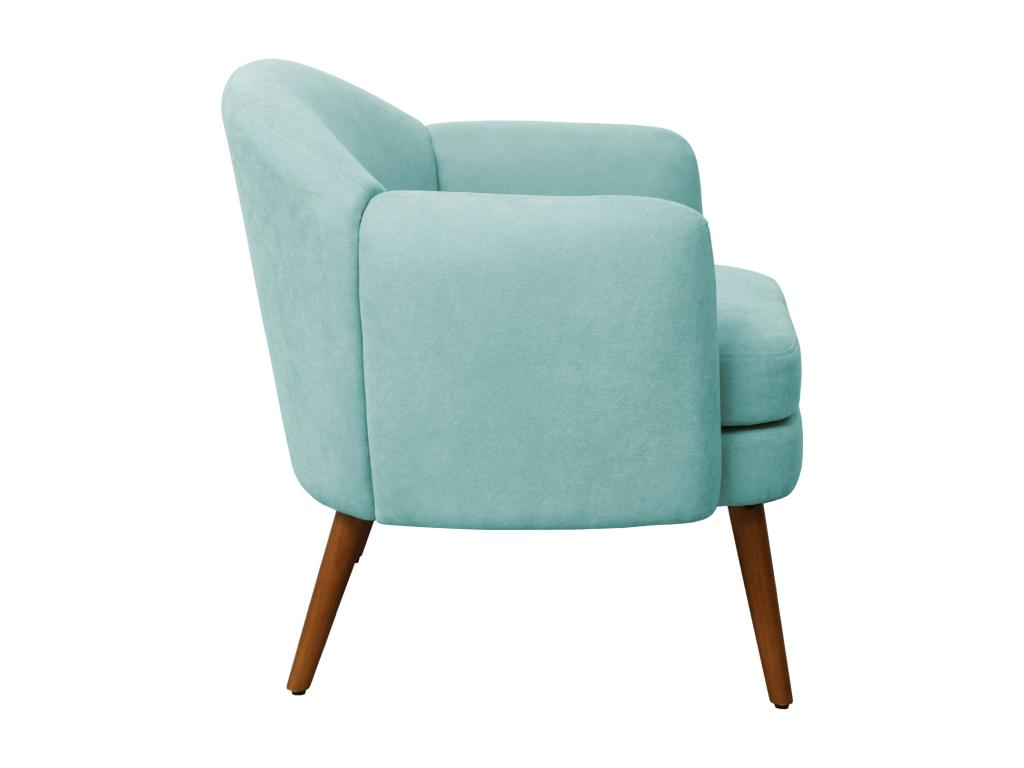 Armchair - Blue Polyester Fabric, W 23.6 x D 26.8 x H 31.1 in