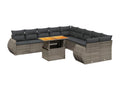 11-Piece Outdoor Patio Set with Cushions - Gray Resin, W 21.7 x D 24.4 x H 27.2 in