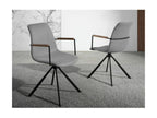 Set of 2 Chairs - Black Polyester Fabric, W 19.7 x D 24.4 x H 33.5 in