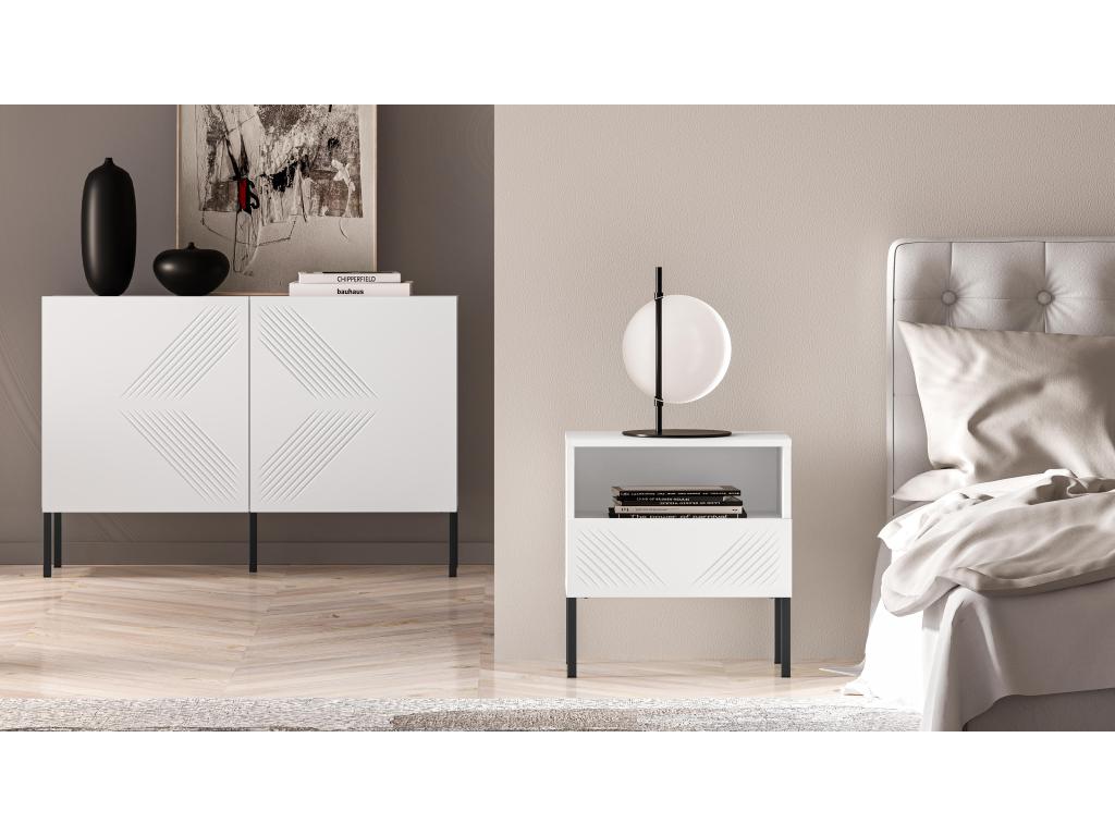 Table - White Composite, W 19.7 x D 13.4 x H 20.9 in