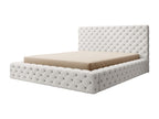 Bed - White Faux Leather, W 71.3 x D 91.3 x H 46.1 in