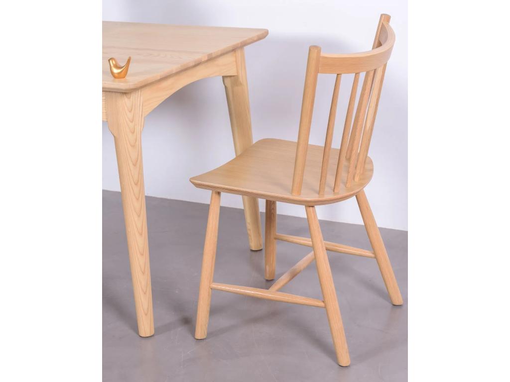 Chair - Natural Wood, W 19.3 x D 19.3 x H 33.5 in