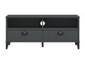 TV Stand - Gray Wood, W 41.7 x D 15.7 x H 18.3 in