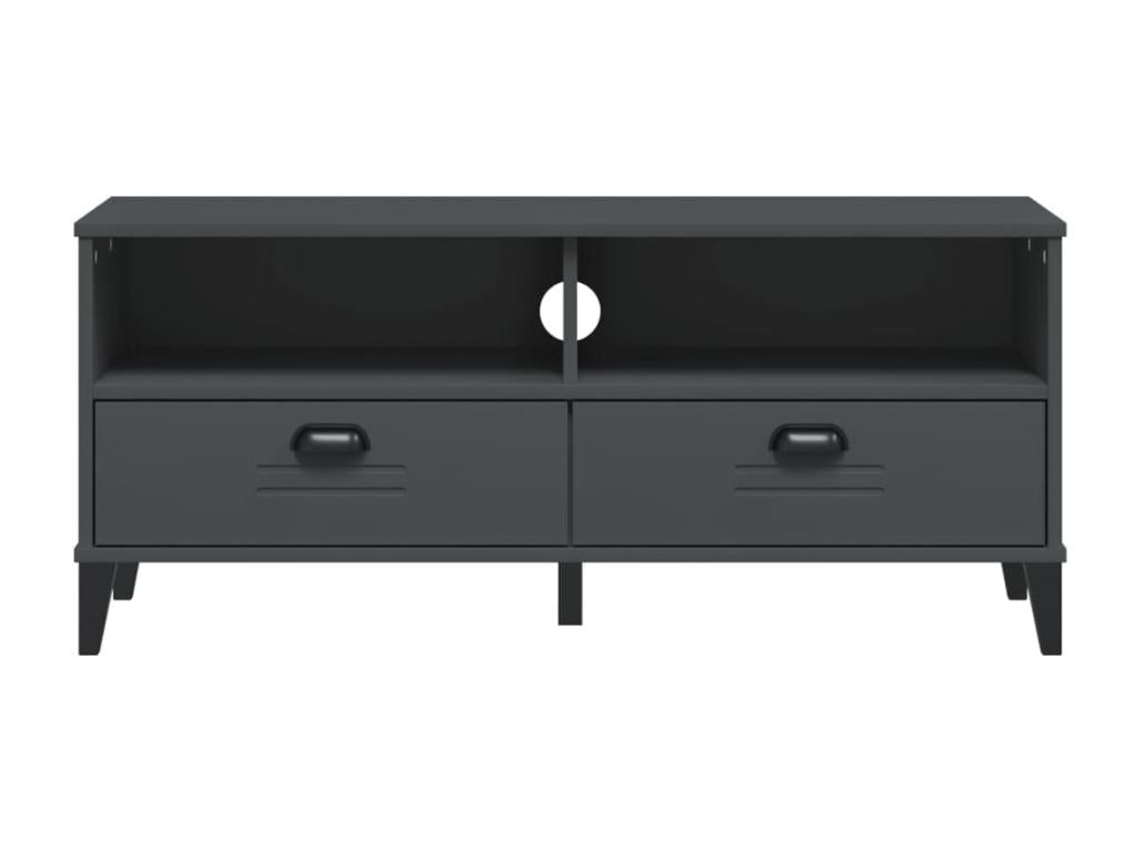 TV Stand - Gray Wood, W 41.7 x D 15.7 x H 18.3 in