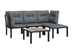 5-Piece Outdoor Patio Set - Black Resin, W 24.4 x D 24.4 x H 26.8 in