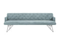 Bench - Blue Polyester Fabric, W 81.1 x D 27.2 x H 33.5 in
