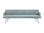 Bench - Blue Polyester Fabric, W 81.1 x D 27.2 x H 33.5 in