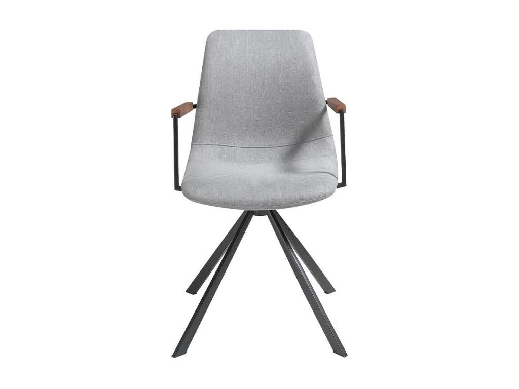 Set of 2 Chairs - Black Polyester Fabric, W 19.7 x D 24.4 x H 33.5 in