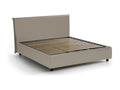 Bed Frame with Mattress - Camel Engineered Wood, W 84.6 x D 61 x H 37.4 in