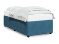Bed Frame with Mattress - Blue Soie, W 78.7 x D 35.4 x H 18.1 in