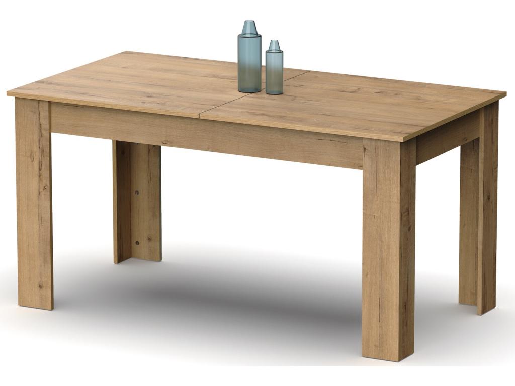 Table - Natural Oak Wood, W 55.1 x D 31.5 x H 30.3 in