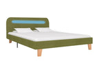 Bed with LED - Green Wood, W 81.9 x D 57.1 x H 31.5 in