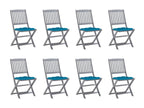 Set of 8 Chairs - Black Resin, W 20.5 x D 22.4 x H 33.1 in