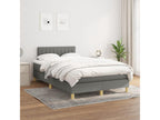 Bed Frame with Mattress - Gray Polyester Fabric, W 76 x D 48.4 x H 30.7 in