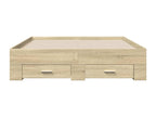 Bed - Natural Wood, W 76 x D 56.3 x H 12.6 in
